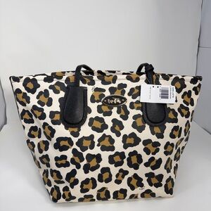 Coach Leopard Print Tote - Black and Brown